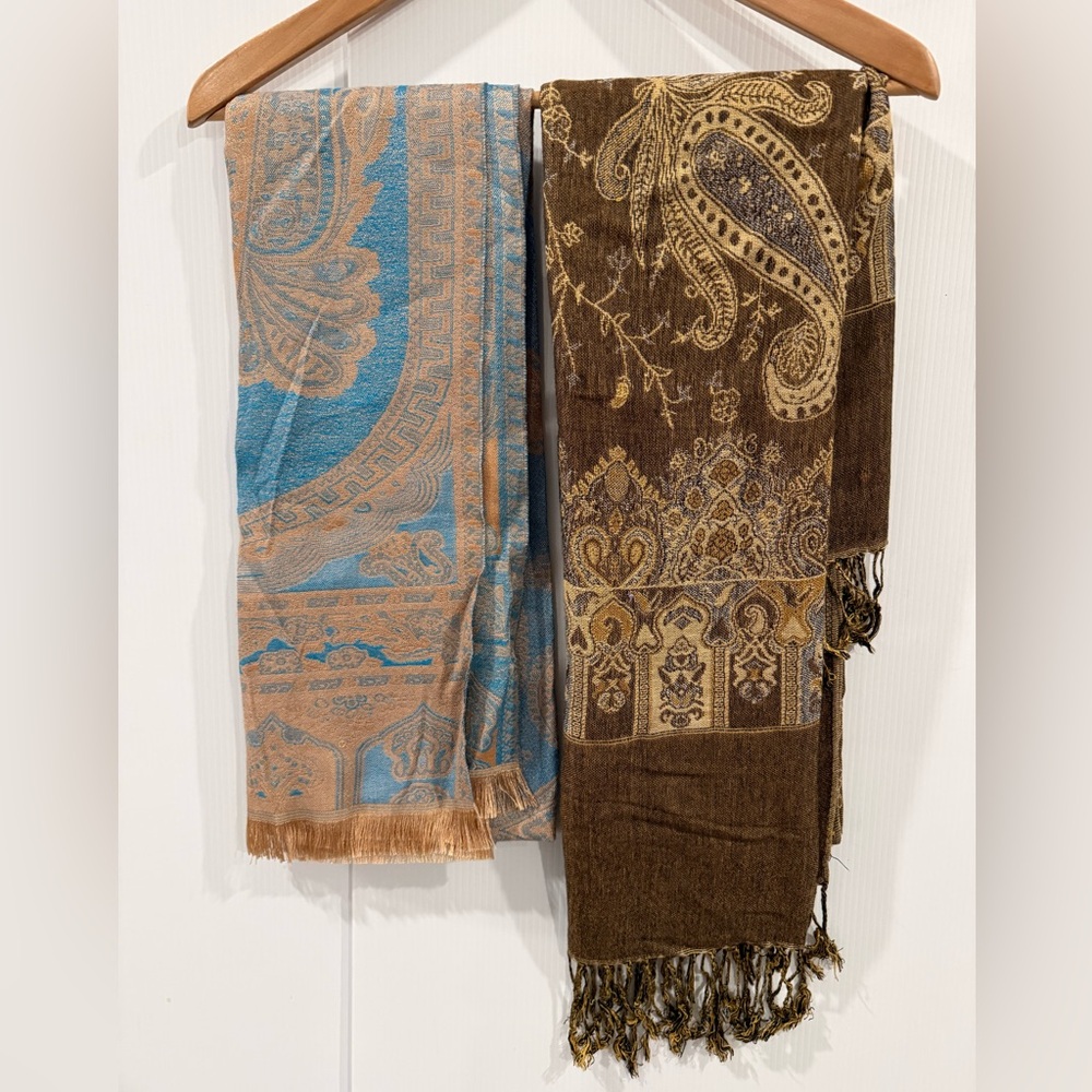 Two Exquisite Pashmina Scarves